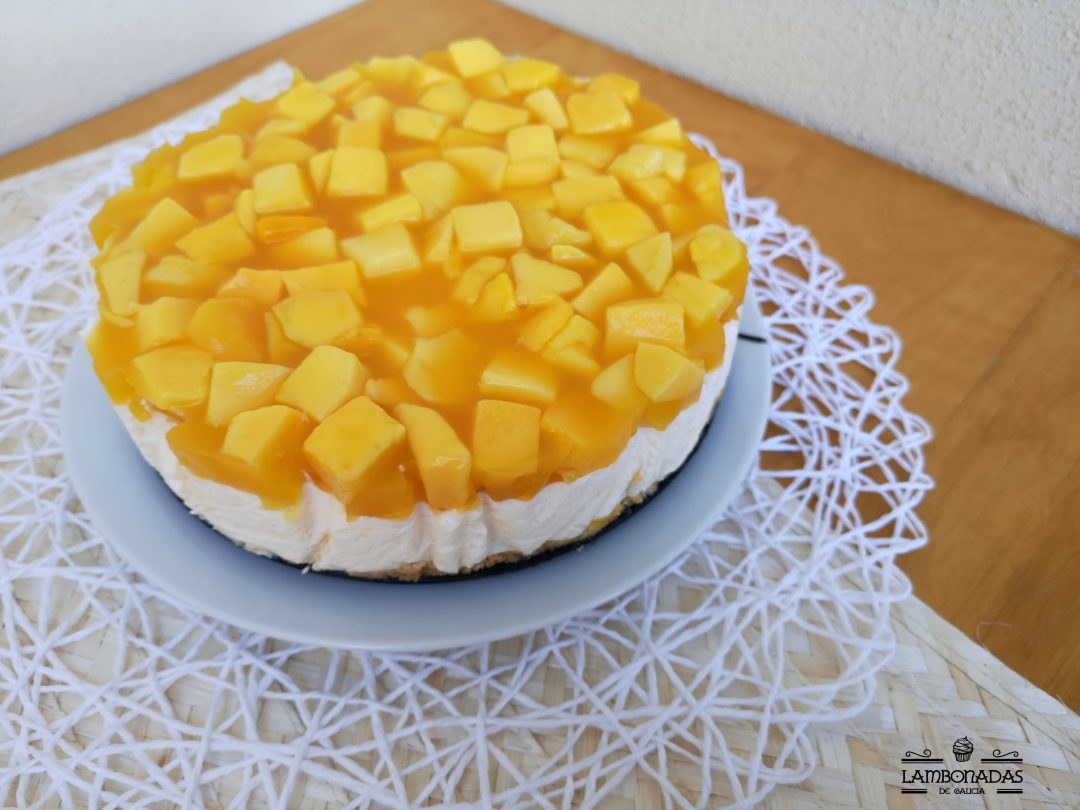 tarta de mango y queso