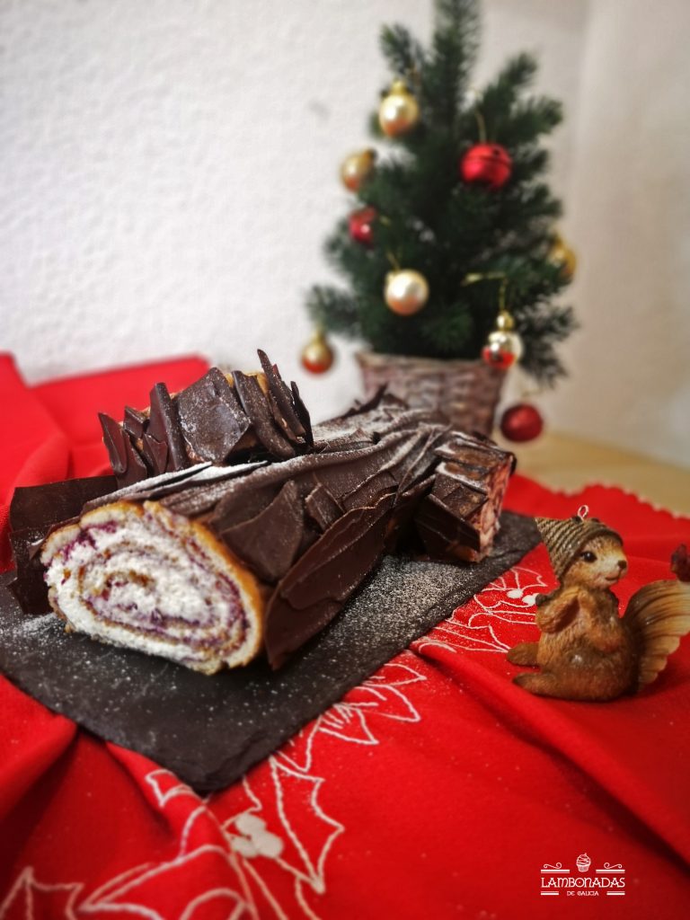 tronco de navidad con chocolate y mascarpone